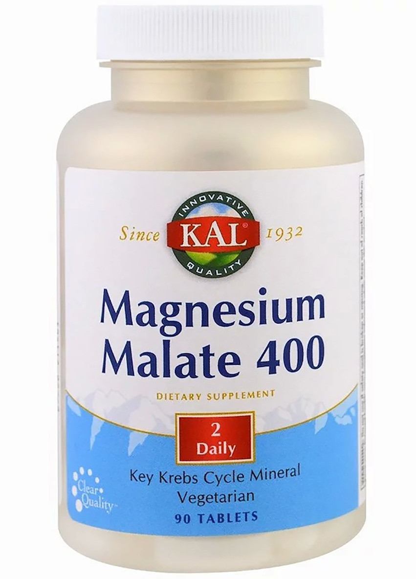Магній Малат, Magnesium Malate,, 400 мг, 90 таблеток KAL (228291982)