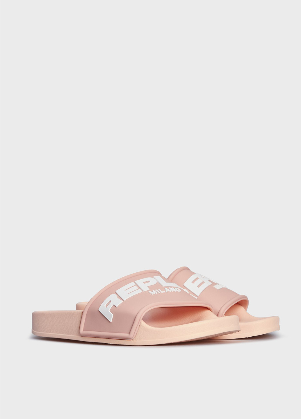 Пудровые шлепанцы Replay с логотипом