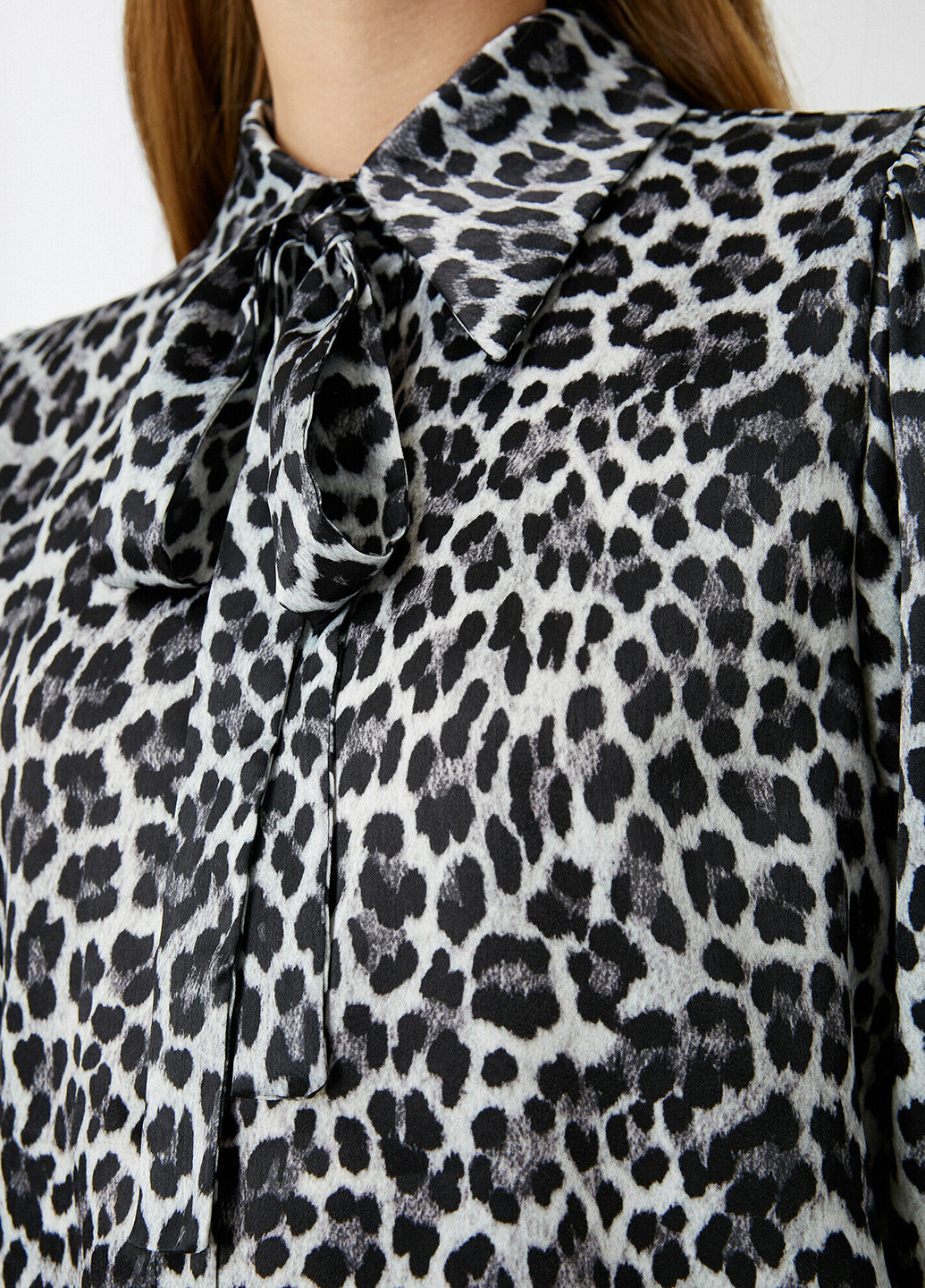 Черно-белая классическая рубашка леопардовый KOTON