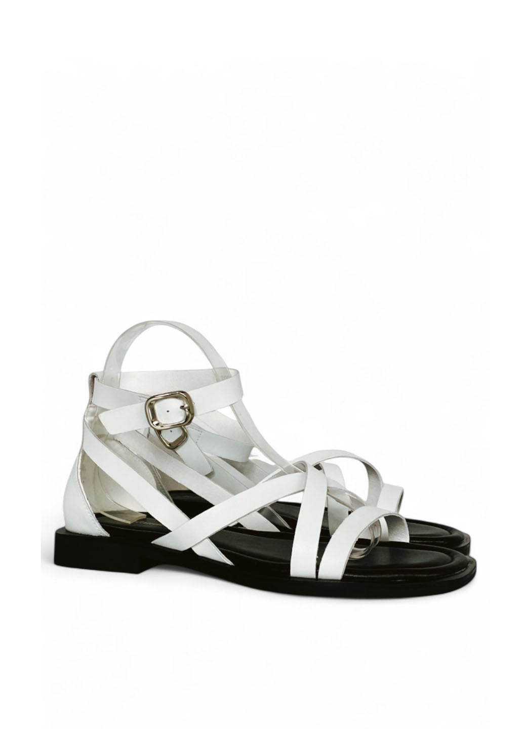 Белые босоножки Melanda.M с ремешком плетение