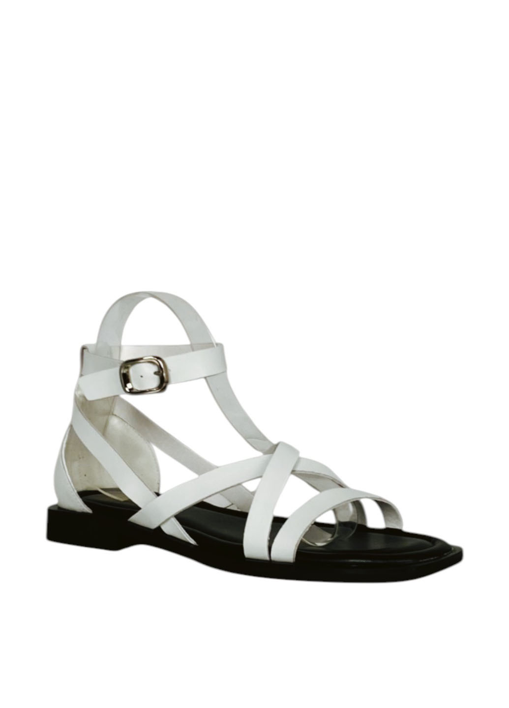 Белые босоножки Melanda.M с ремешком плетение