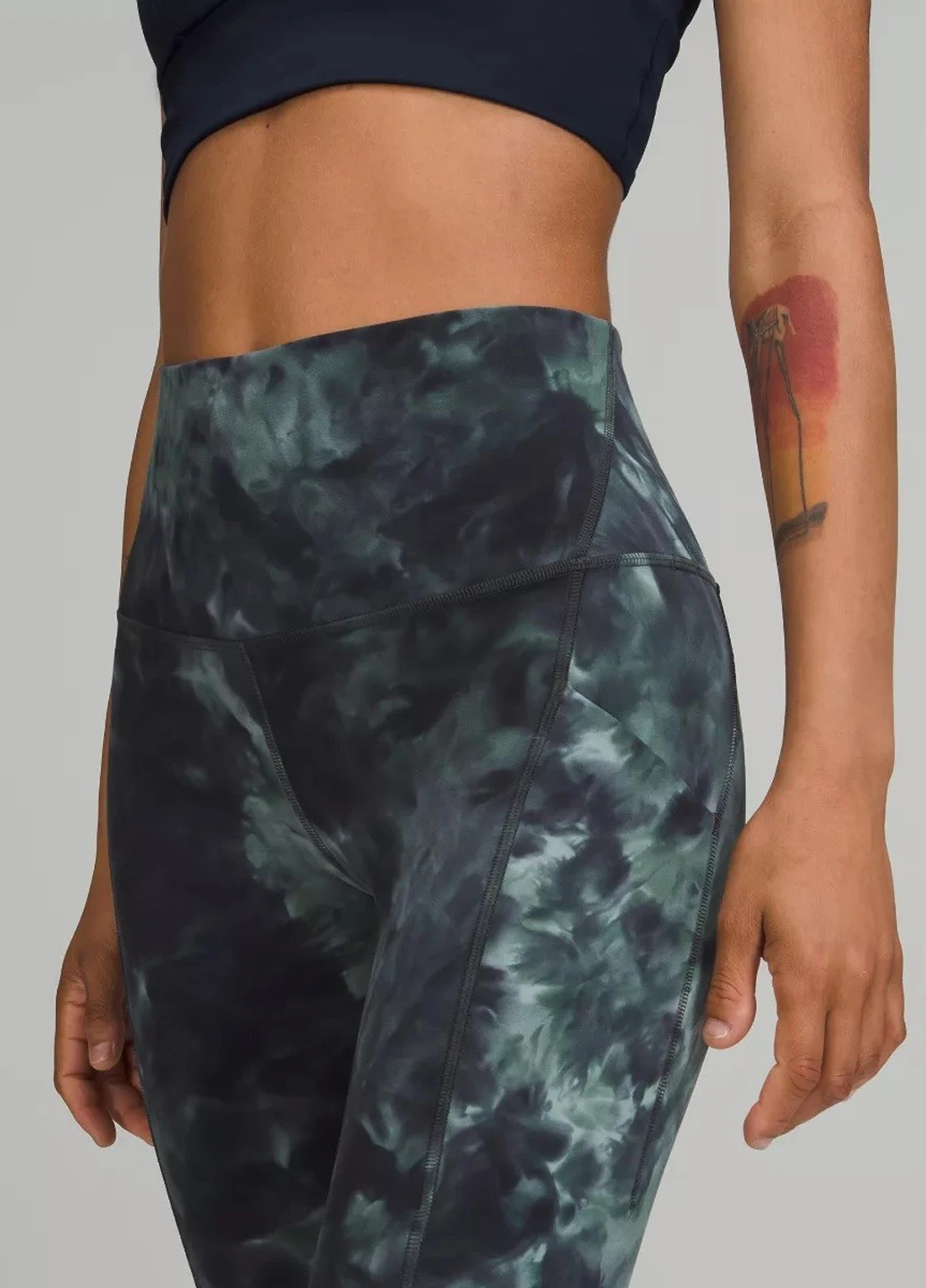 Комбинированные демисезонные легинсы Lululemon Athletica