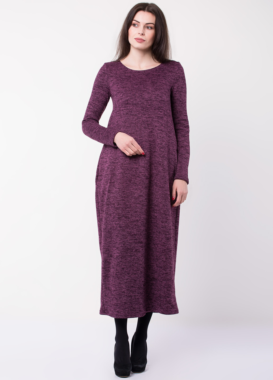 Фиолетовое кэжуал платье Garne меланжевое