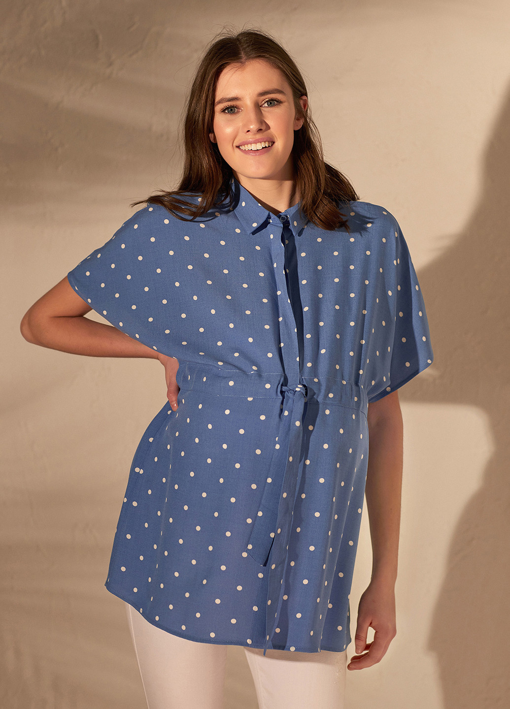 Блакитна літня блуза для вагітних LC Waikiki