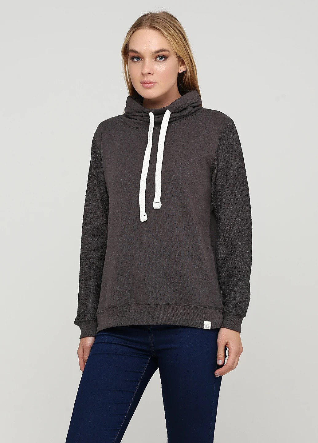 Темно-сірий світшот Blue 84 однотонний нашивки (361959976)