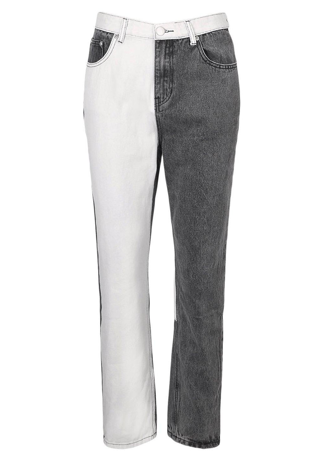 Черно-белые демисезонные зауженные, укороченные джинсы Boohoo