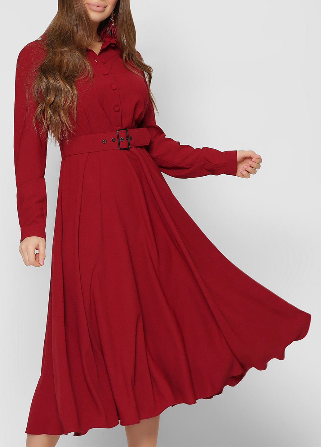 Темно-червона кежуал сукня кльош Carica однотонна