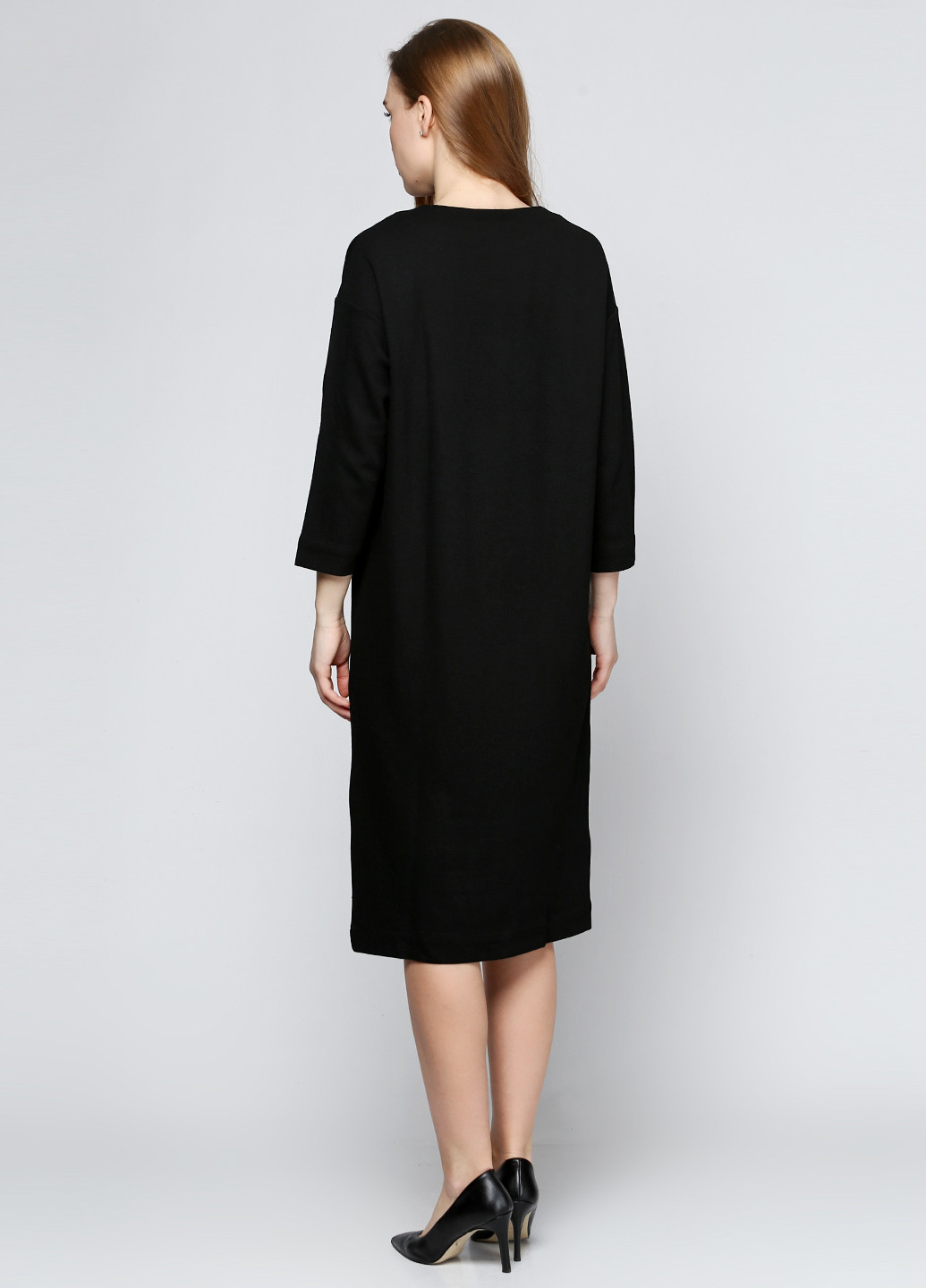 Черное кэжуал платье Uterque однотонное
