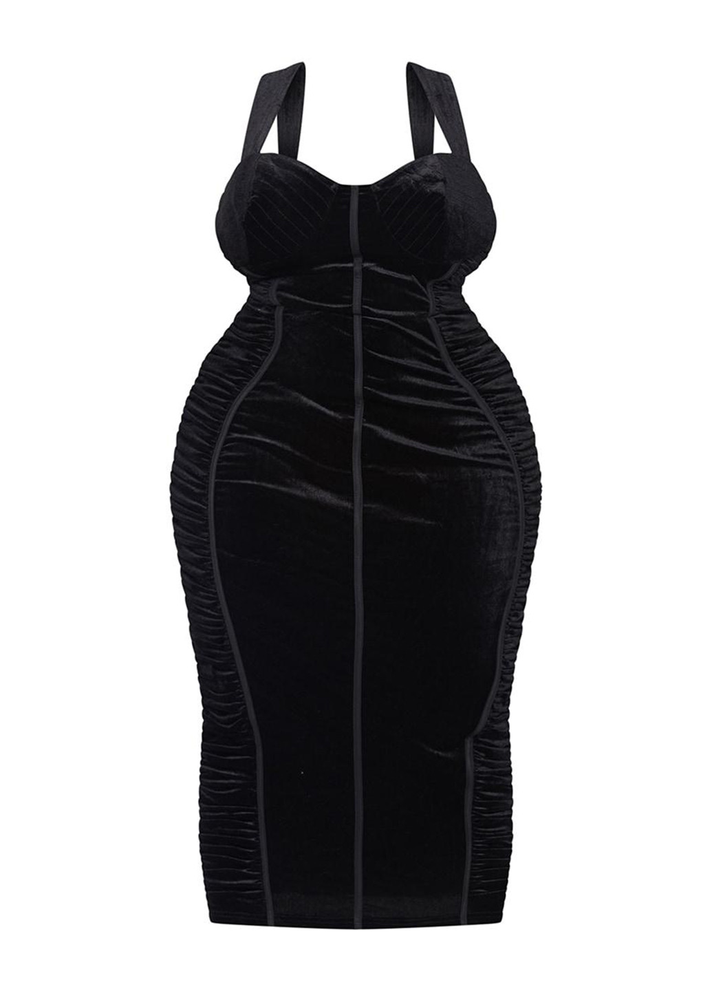 Черное вечернее платье футляр PrettyLittleThing однотонное