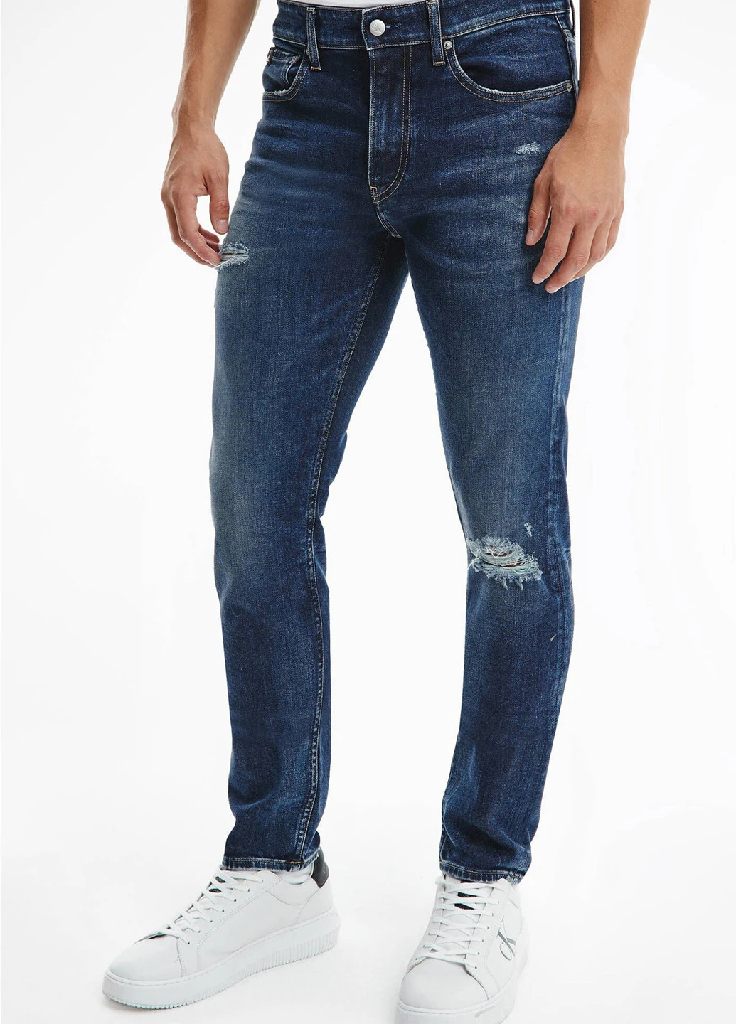 Синие демисезонные слим джинсы Calvin Klein Jeans