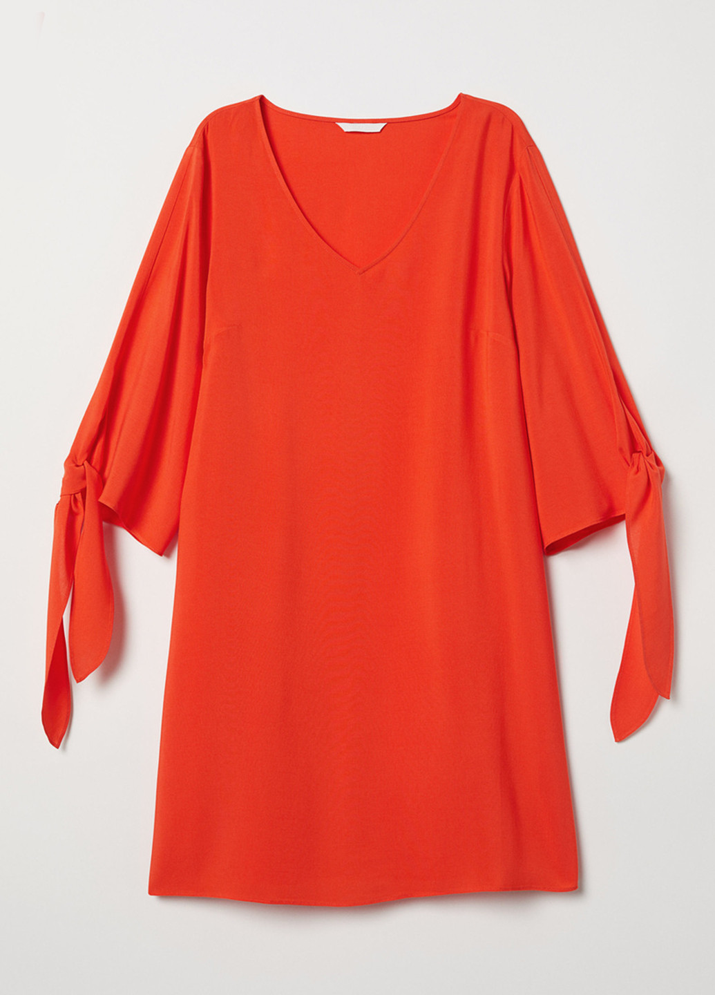 Оранжевое кэжуал платье а-силуэт H&M однотонное