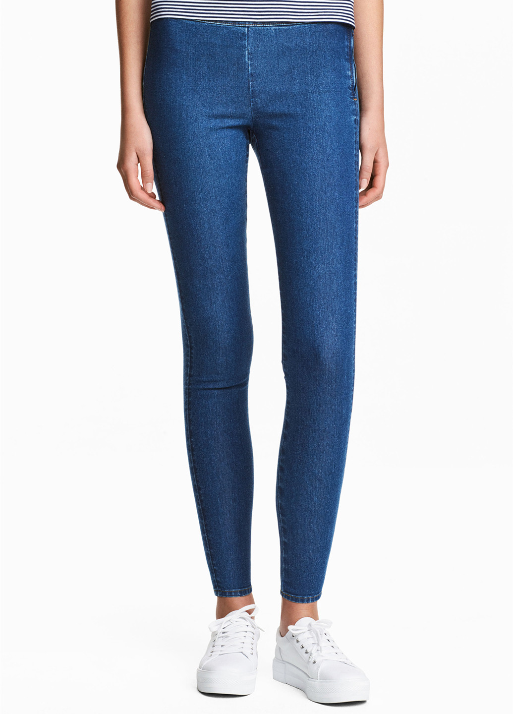 Джеггинсы H&M однотонні сині джинсові