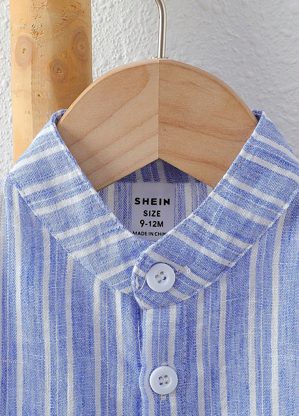 Темно-голубой летний комплект (рубашка, шорты) SHEIN