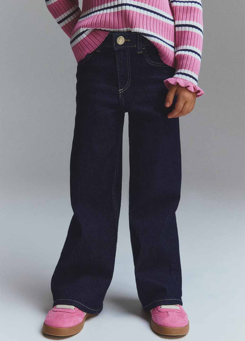 Темно-синие демисезонные прямые джинсы H&M