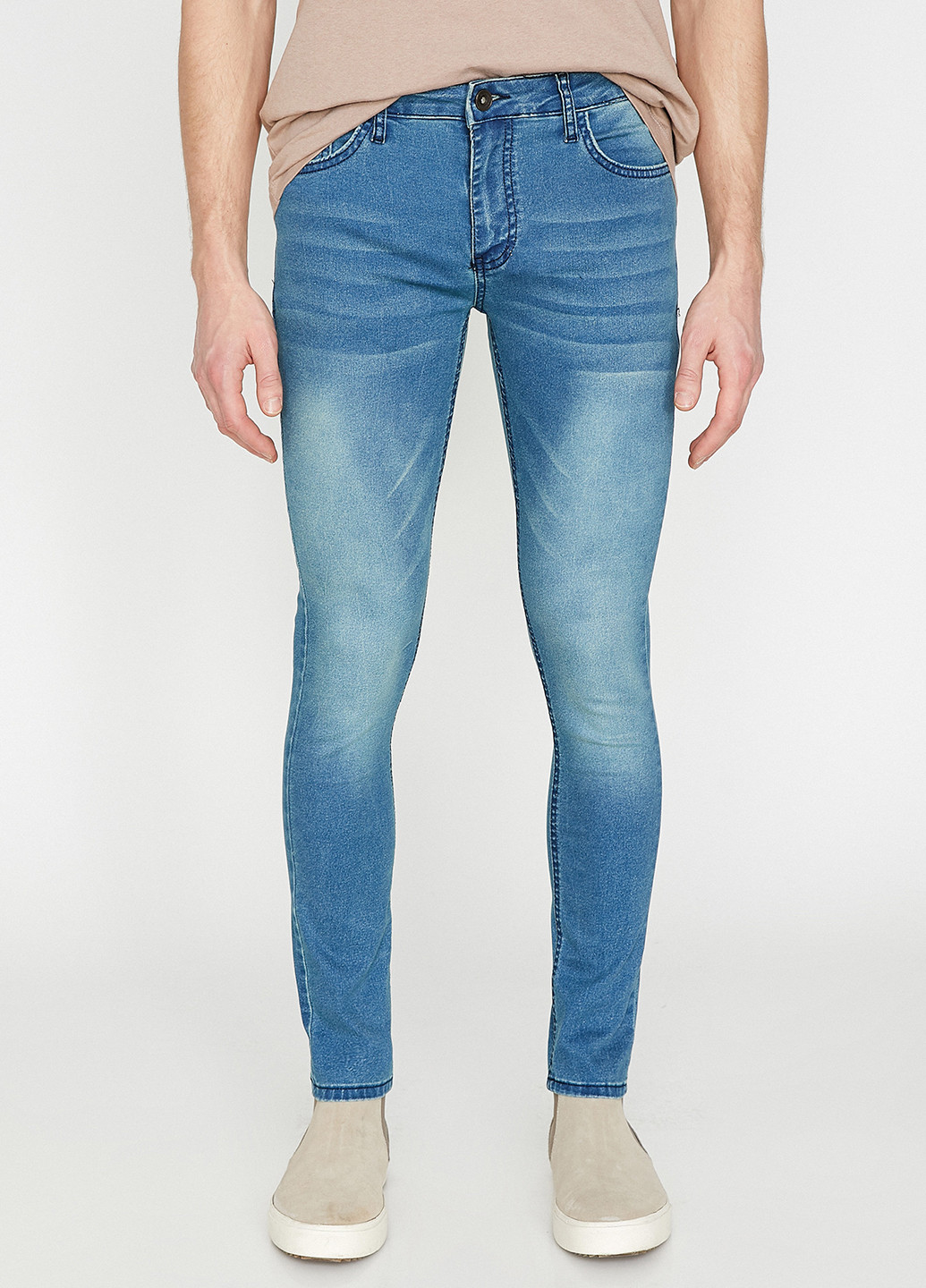 Темно-голубые демисезонные скинни джинсы KOTON