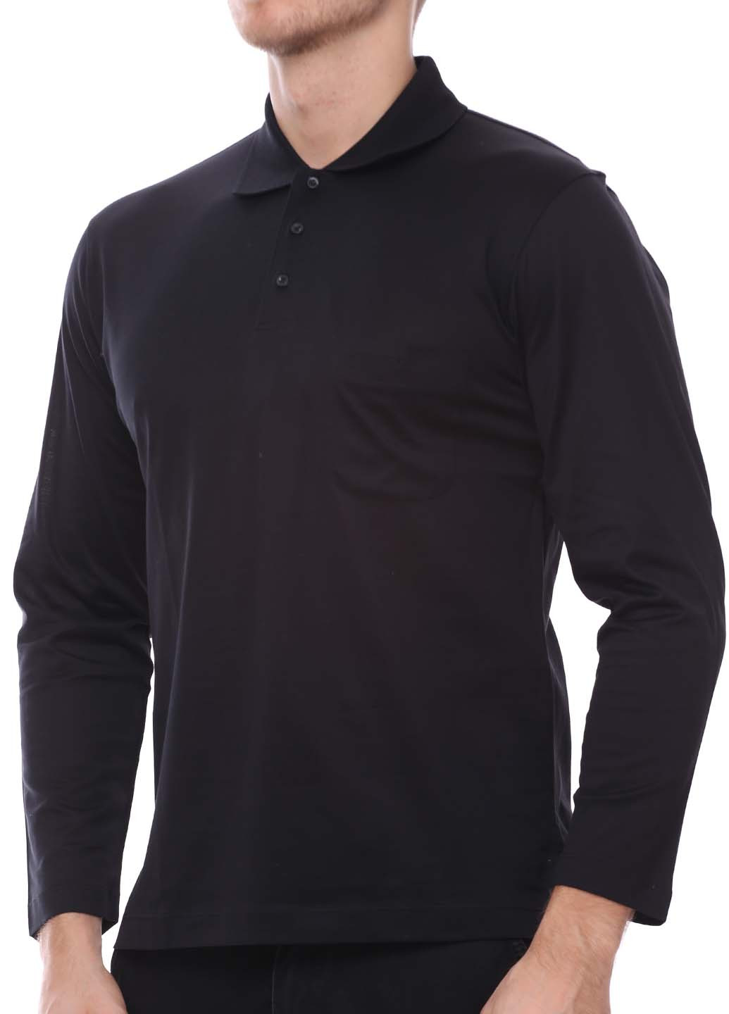 Черная футболка-поло для мужчин Pierre Cardin однотонная