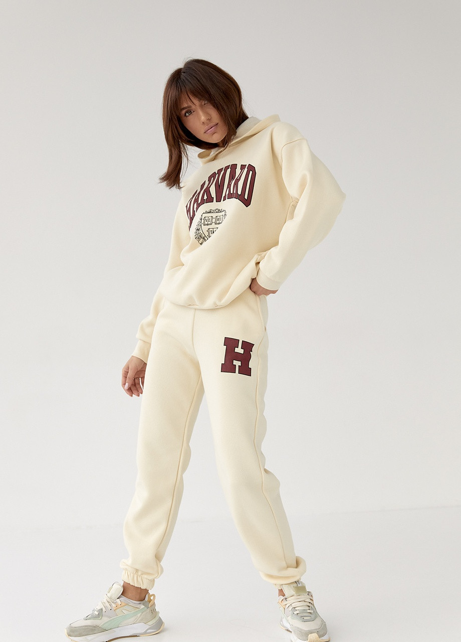 Утепленный спортивный костюм с капюшоном и принтом Harvard Lurex (255450981)