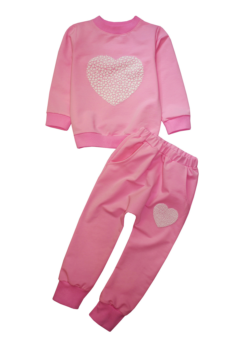 Розовый демисезонный костюм (свитшот, брюки) брючный BabiesBerries