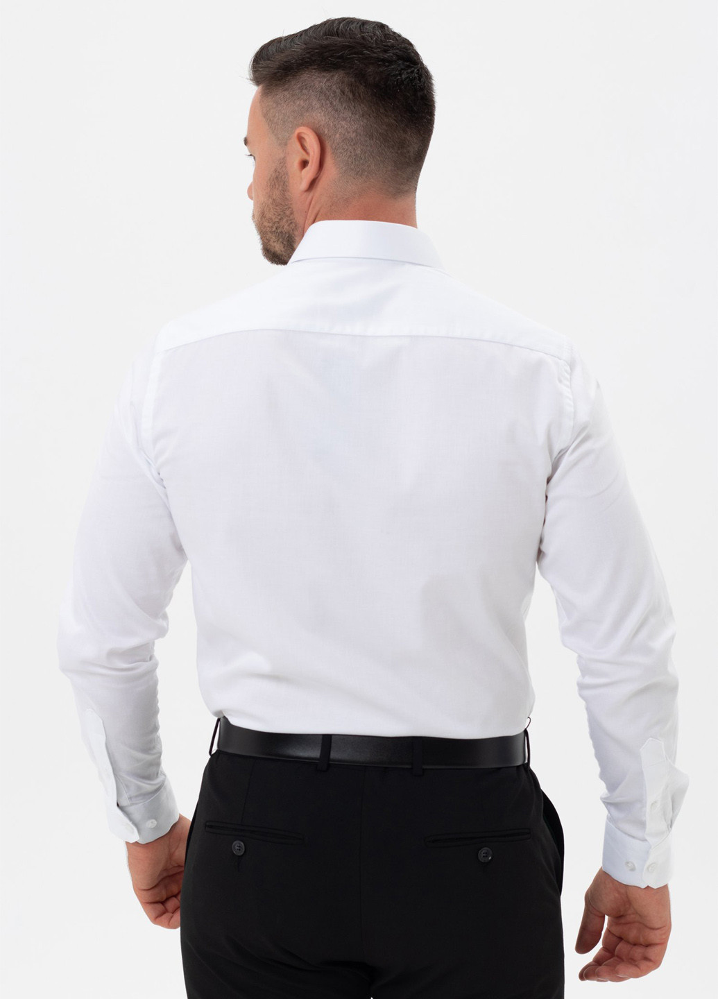 Белая классическая рубашка однотонная Trend Collection