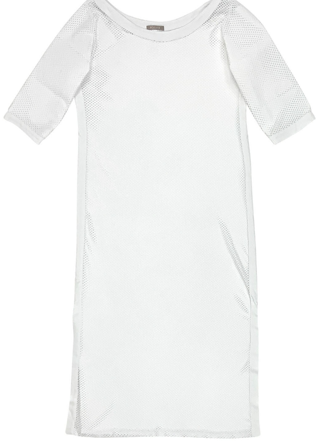 Белое кэжуал платье платье-футболка Nokaya однотонное