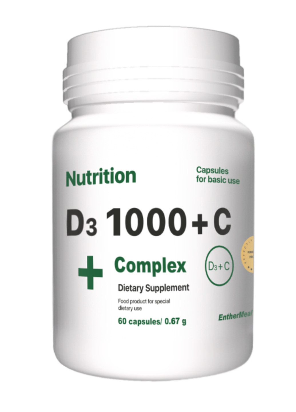 Витаминный комплекс D3 1000+С Complex+ 60 капсул EntherMeal (223147904)