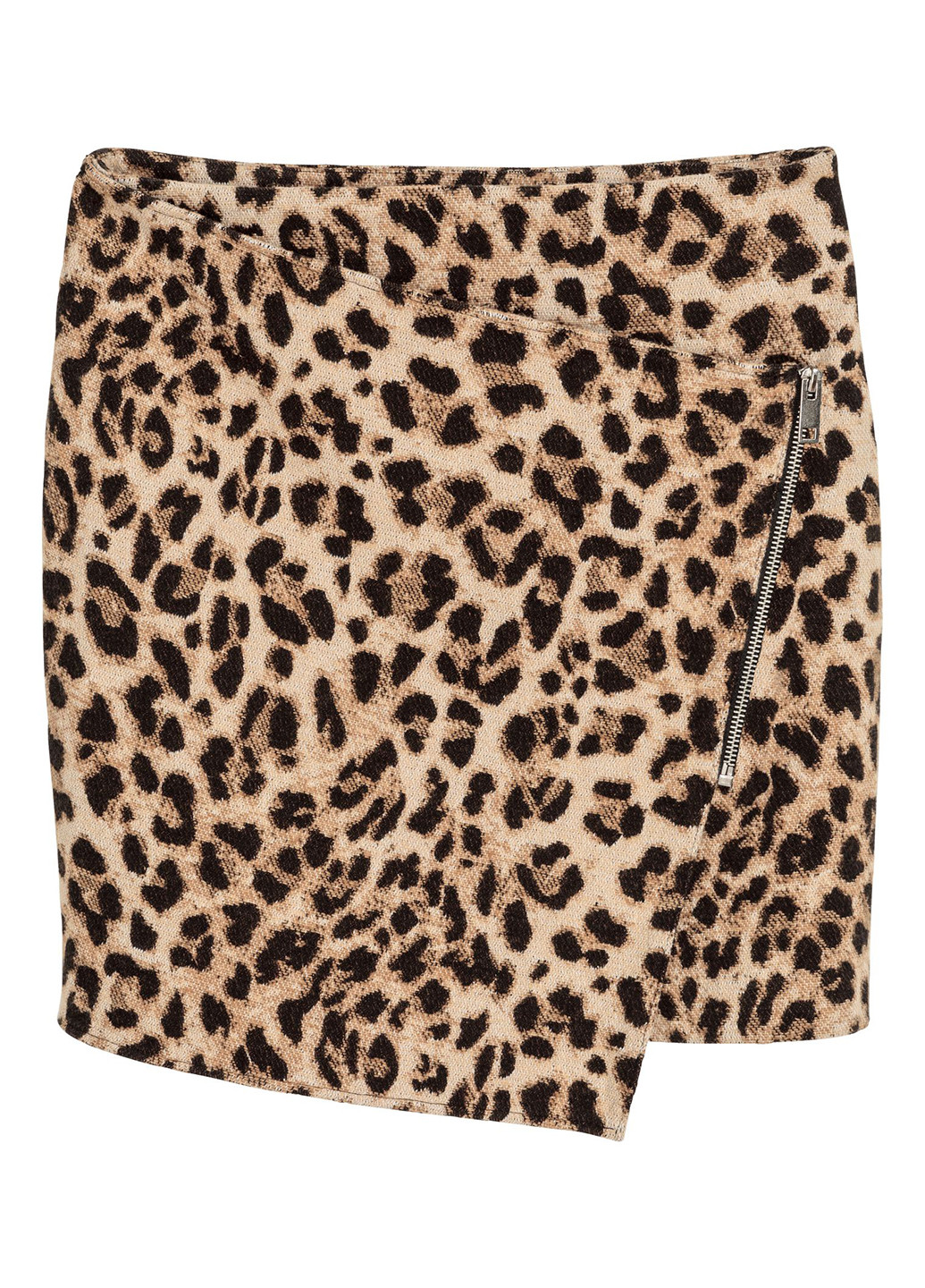 Коричневая кэжуал леопардовая юбка H&M на запах