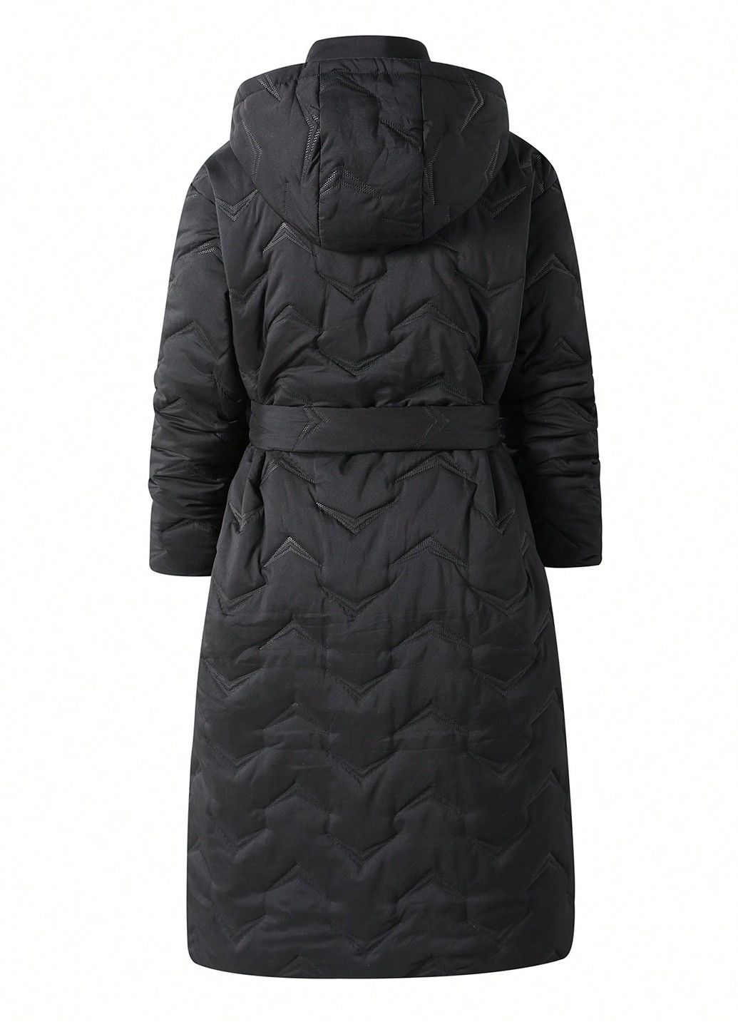 Чорне зимнє Пальто однобортне SHEIN