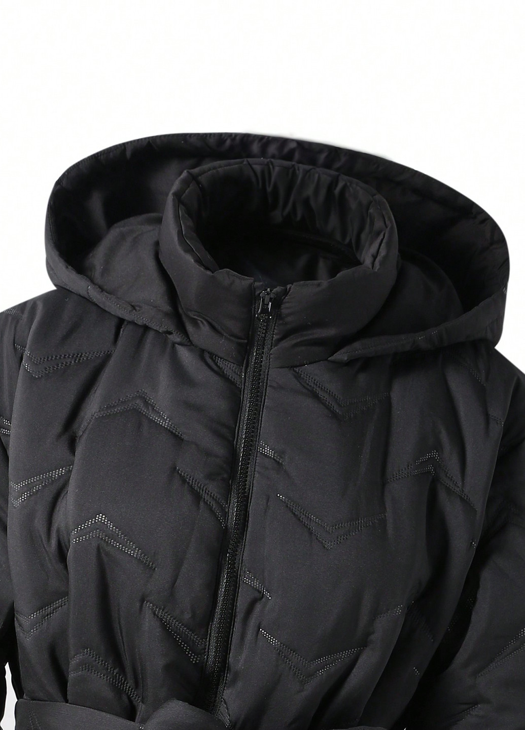 Чорне зимнє Пальто однобортне SHEIN