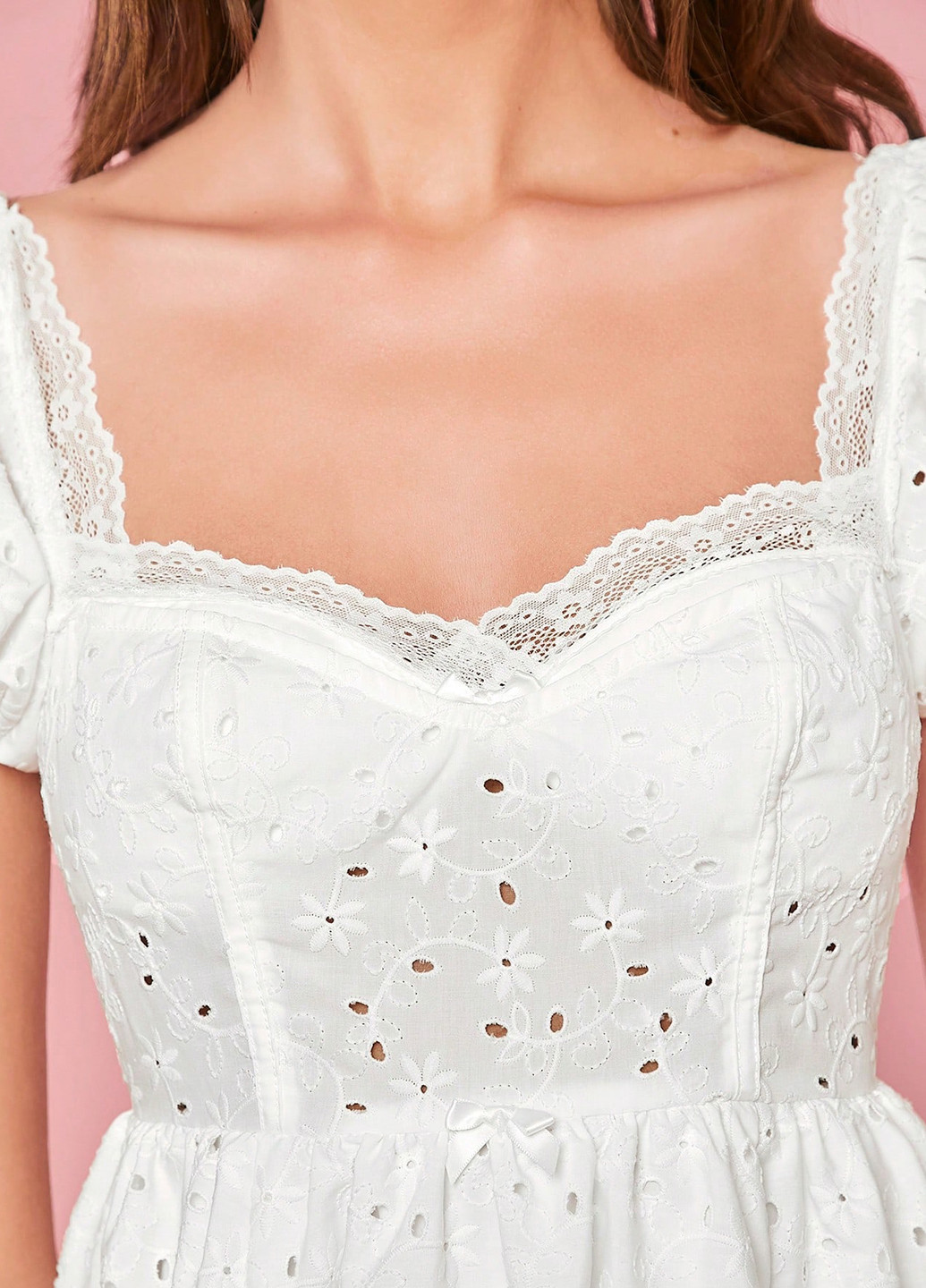 Белое кэжуал платье клеш, с открытой спиной SHEIN однотонное