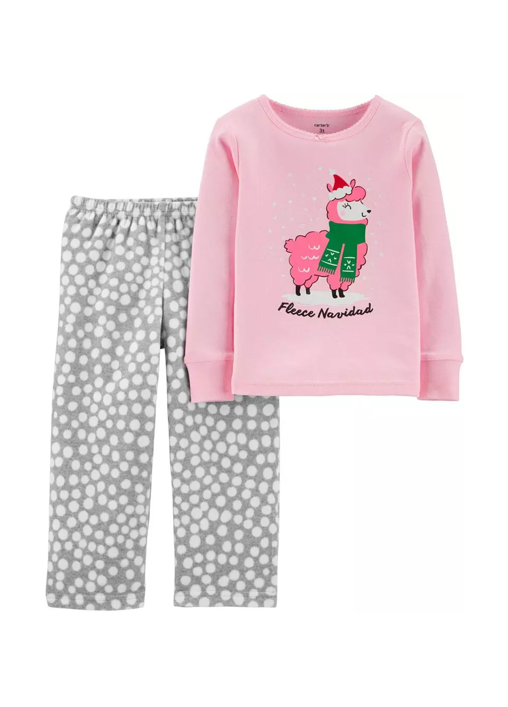 Розовая всесезон пижама (лонгслив, брюки) лонгслив + брюки Carter's