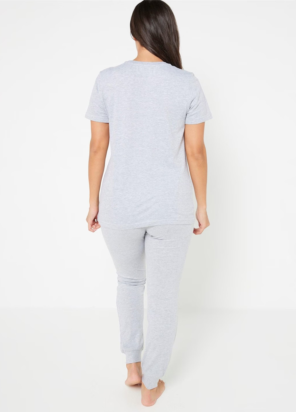 Світло-сіра всесезон піжама (довгий рукав, брюки) футболка + штани Studio