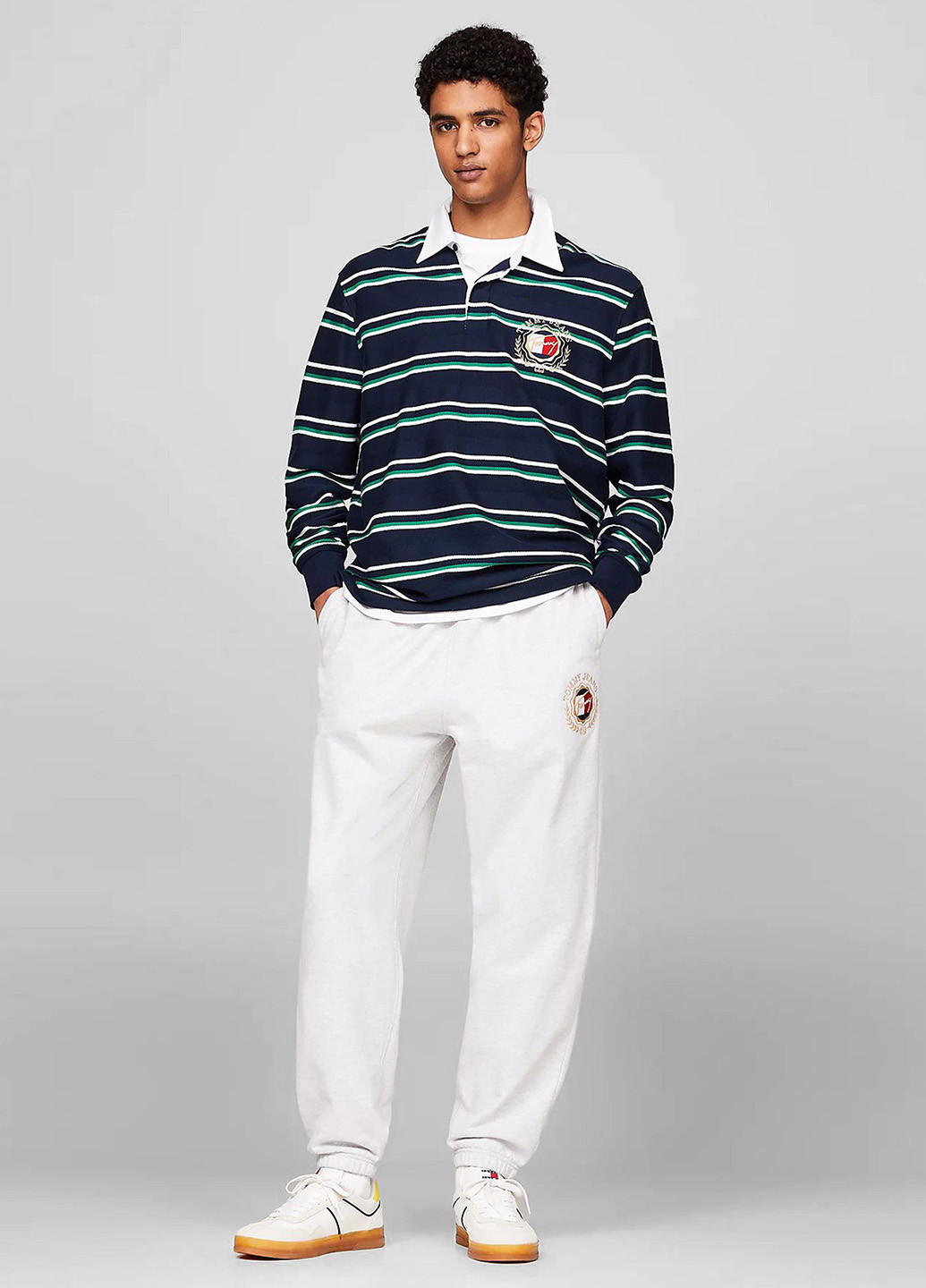 Светло-серые спортивные демисезонные джоггеры брюки Tommy Jeans