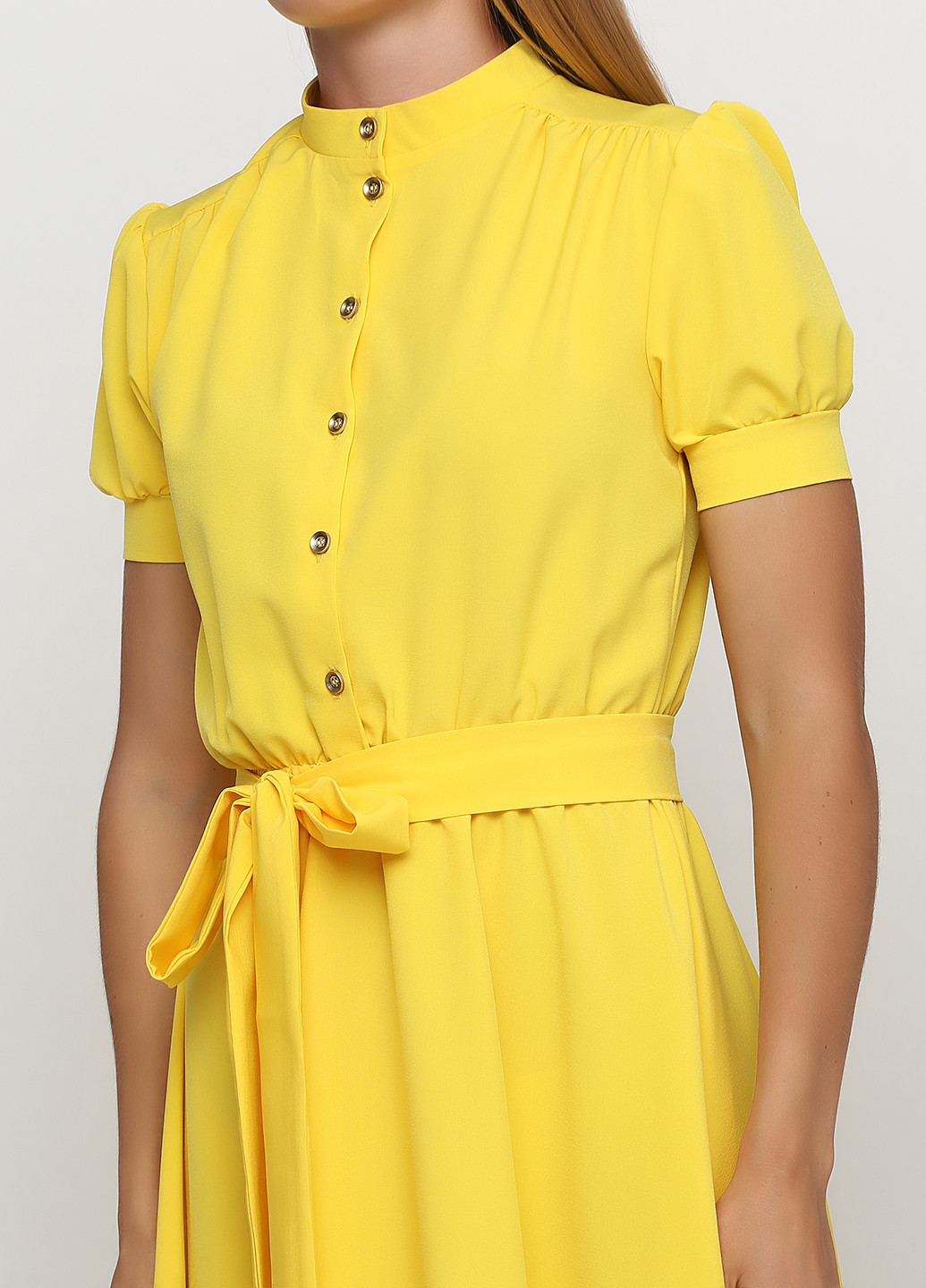 Жовтий кежуал сукня кльош ANVI однотонна