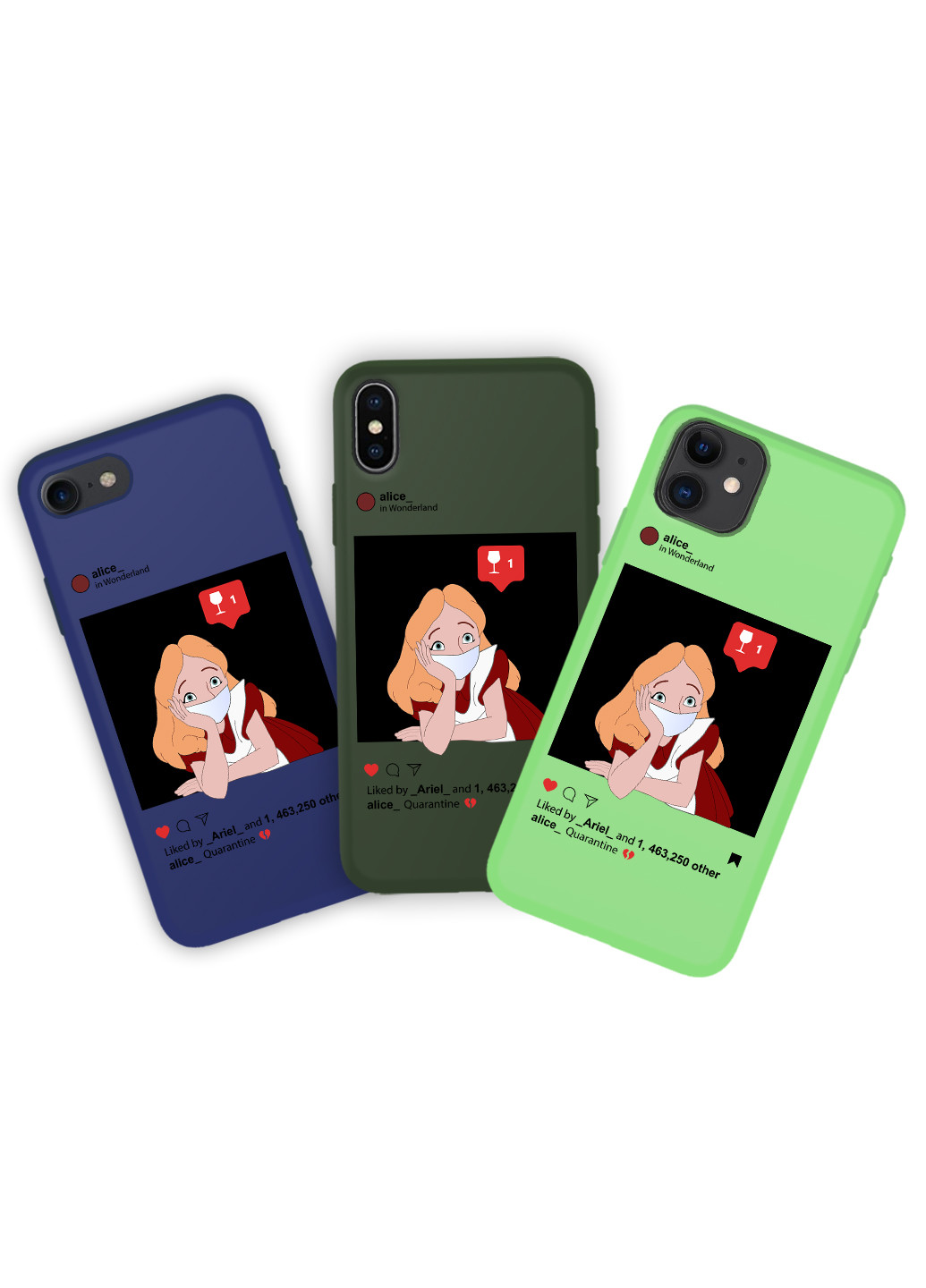 Чохол силіконовий Apple Iphone 8 plus Аліса в масці Дісней Карантин (Disney Quarantine) (6154-1419) MobiPrint (219775989)