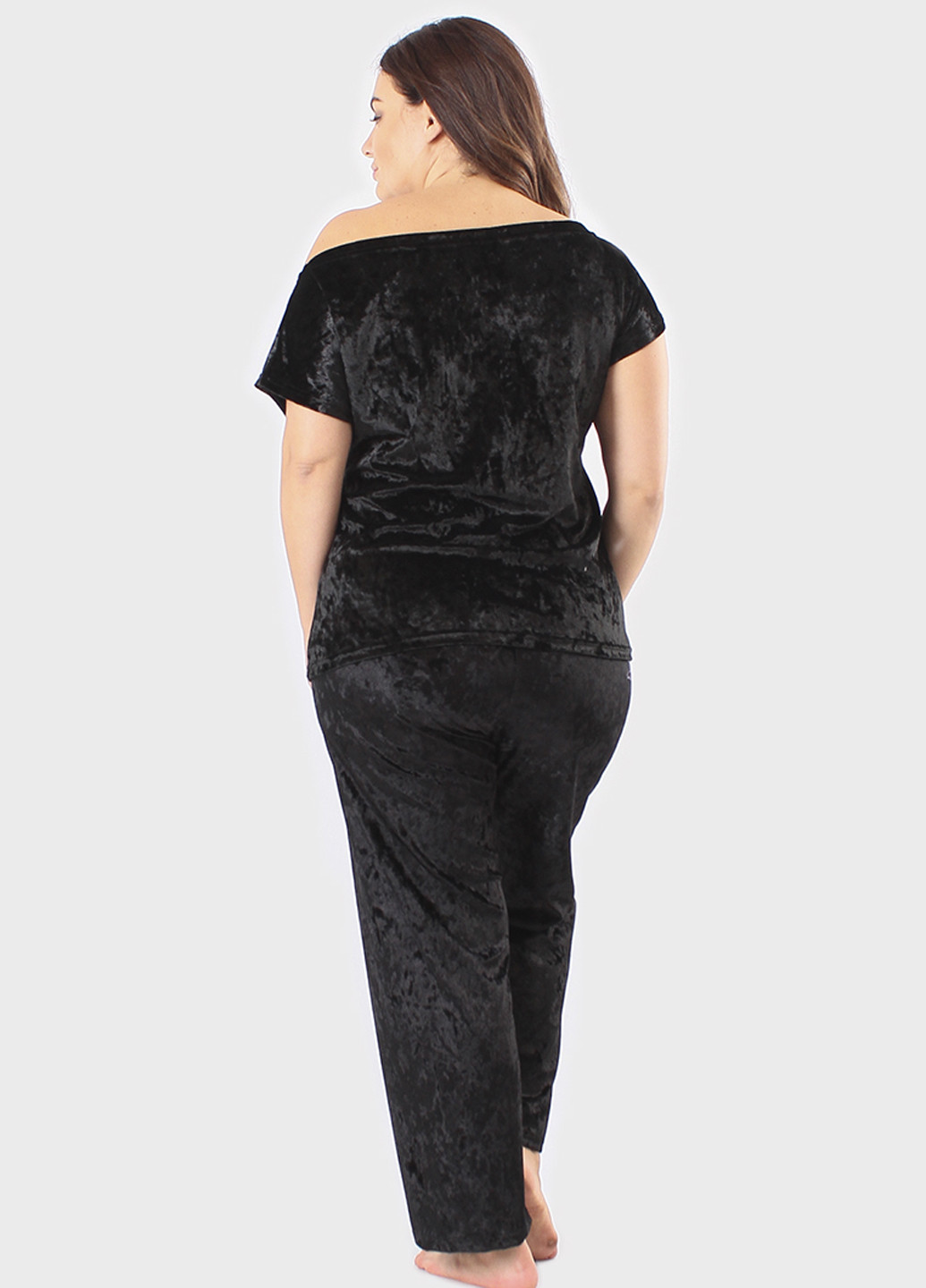 Чорна всесезон піжама (футболка, штани) футболка + штани Ghazel