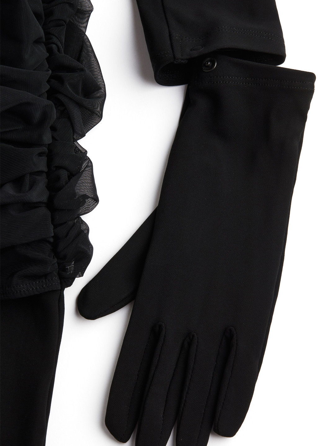 Черное коктейльное, вечернее платье силуэтная, на одно плечо H&M х Mugler однотонное