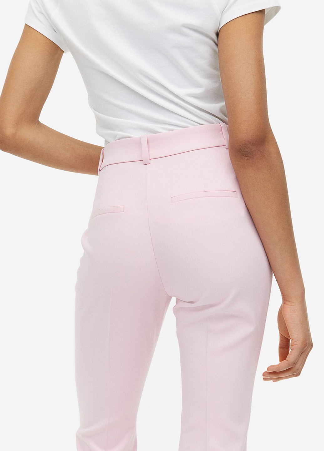 Светло-розовые кэжуал летние прямые брюки H&M