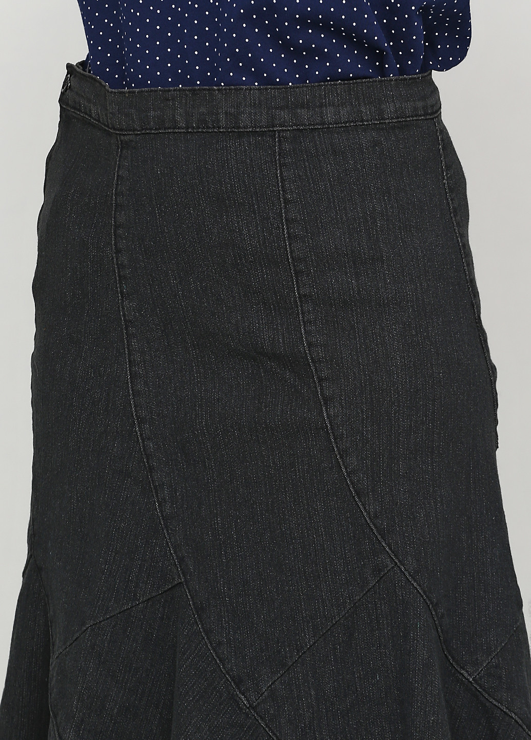 Темно-серая джинсовая однотонная юбка Micha клешированная
