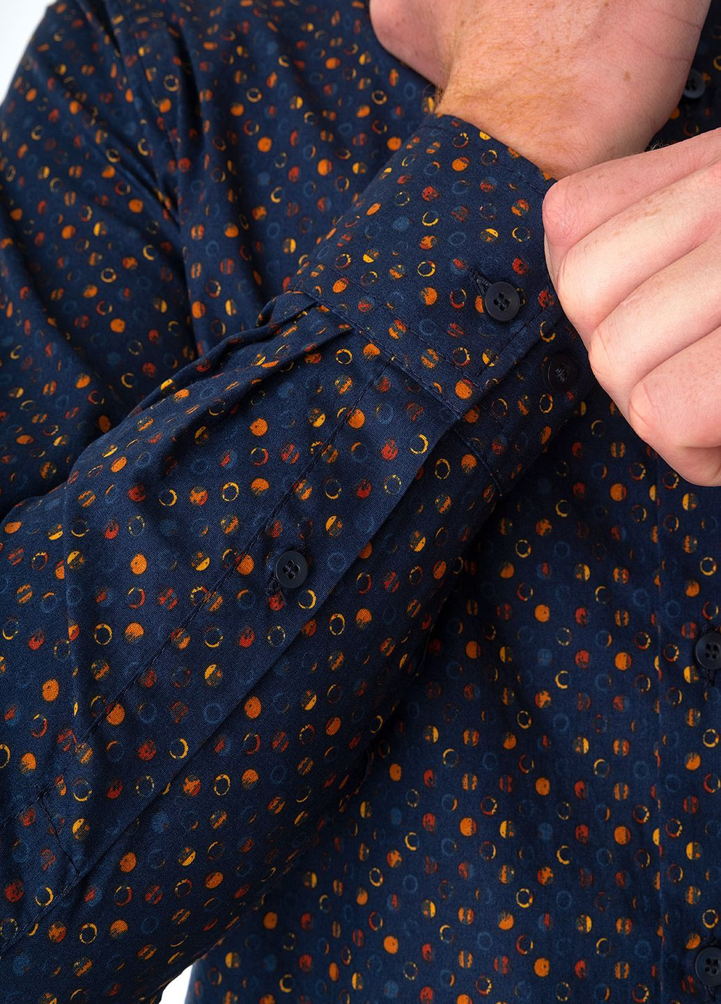 Синяя рубашка с абстрактным узором MARVELIS