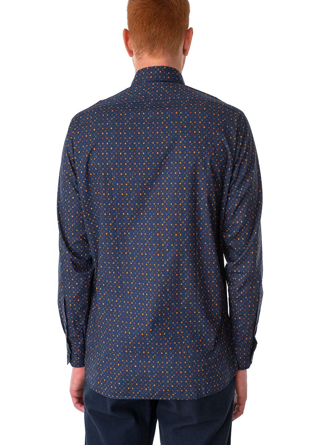 Синяя рубашка с абстрактным узором MARVELIS