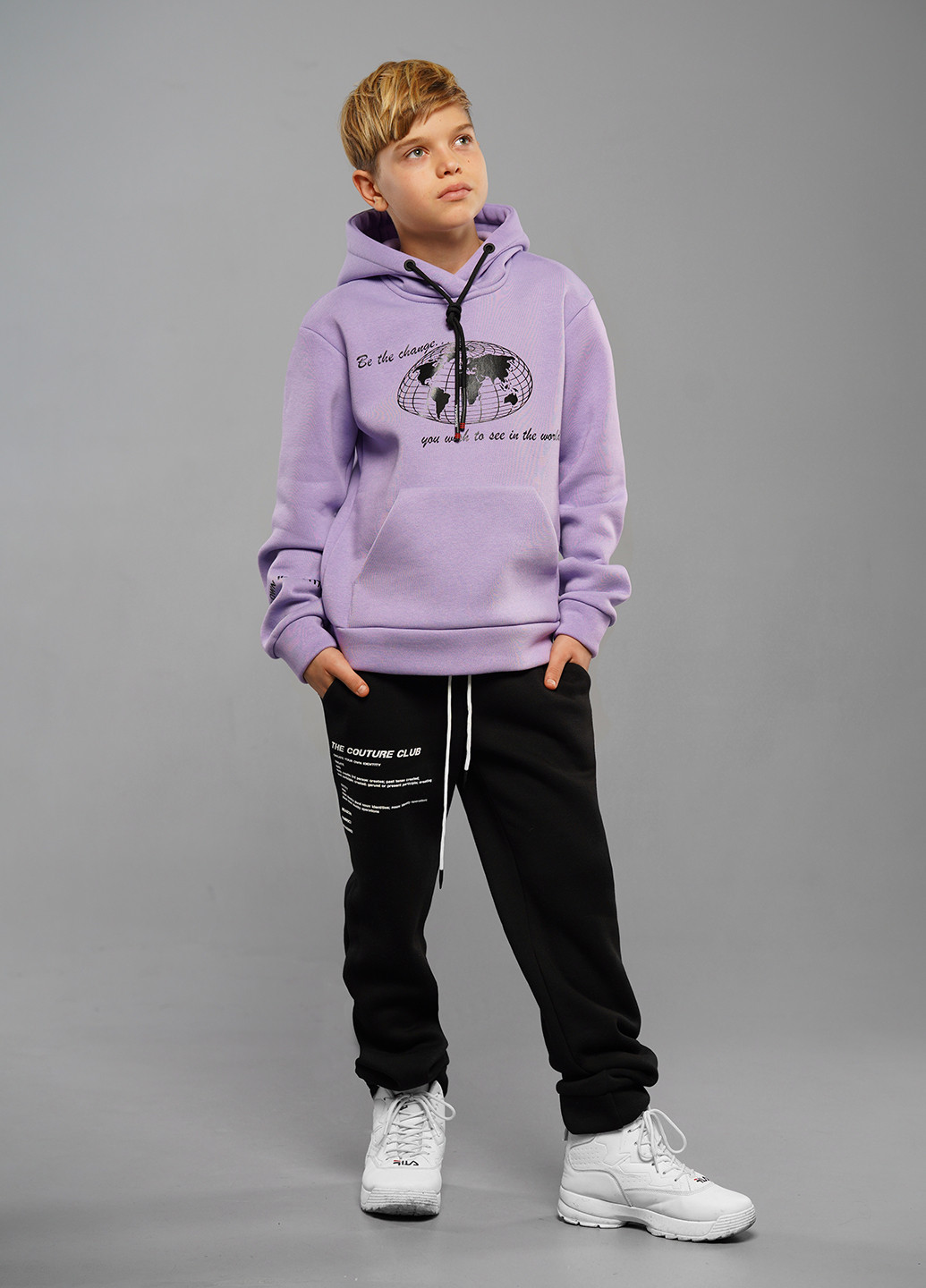 Ерік теплий бузковий спортивний костюм із начосом Sinthia (254916634)