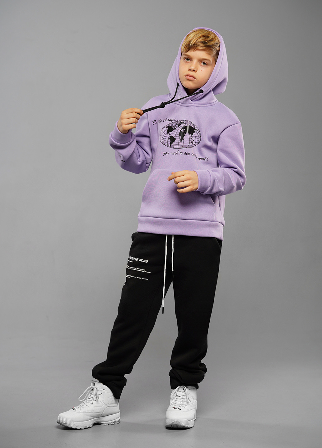 Ерік теплий бузковий спортивний костюм із начосом Sinthia (254916634)