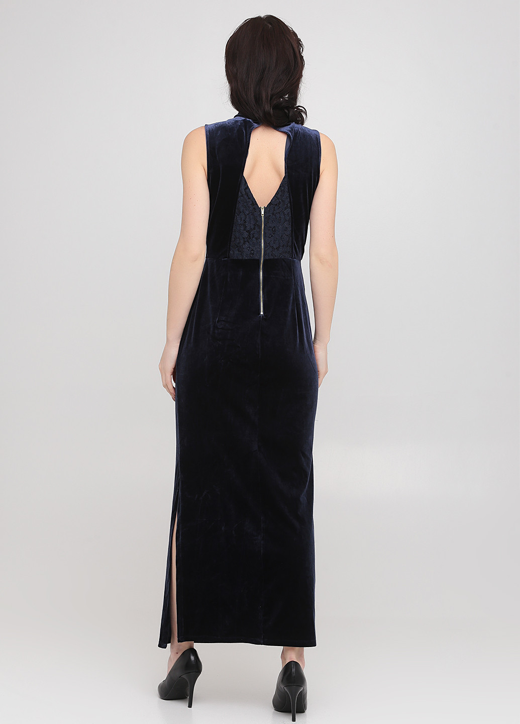 Темно-синя вечірня сукня з відкритою спиною Vero Moda однотонна