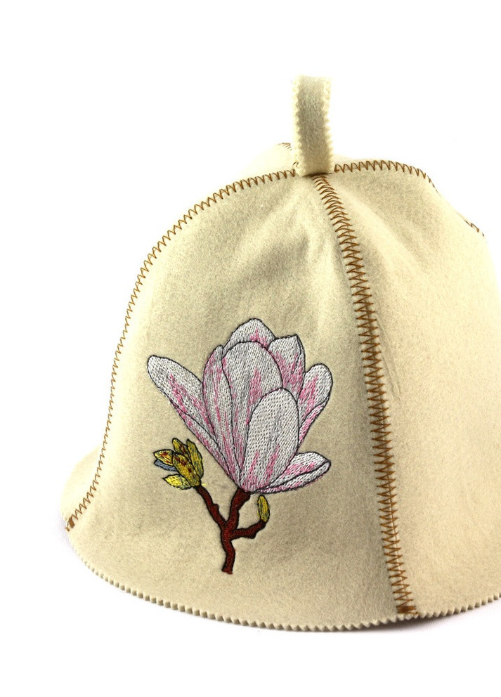 Банна шапка "Магнолія", штучне хутро, білий (LA-326) Luxyart (252611391)