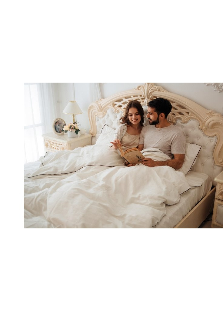 Постільна білизна Сатин Corner Moko White 200х220 - Євро (2200001484443) Mirson (254010604)