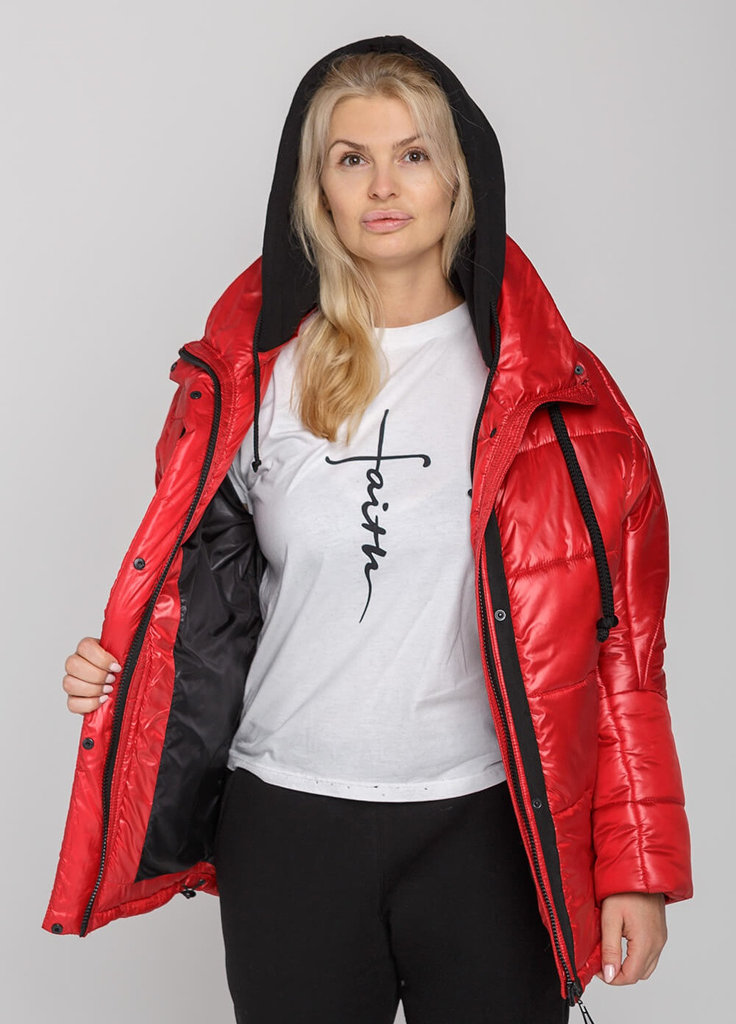 Червона зимня зимова жіноча куртка лія MioRichi