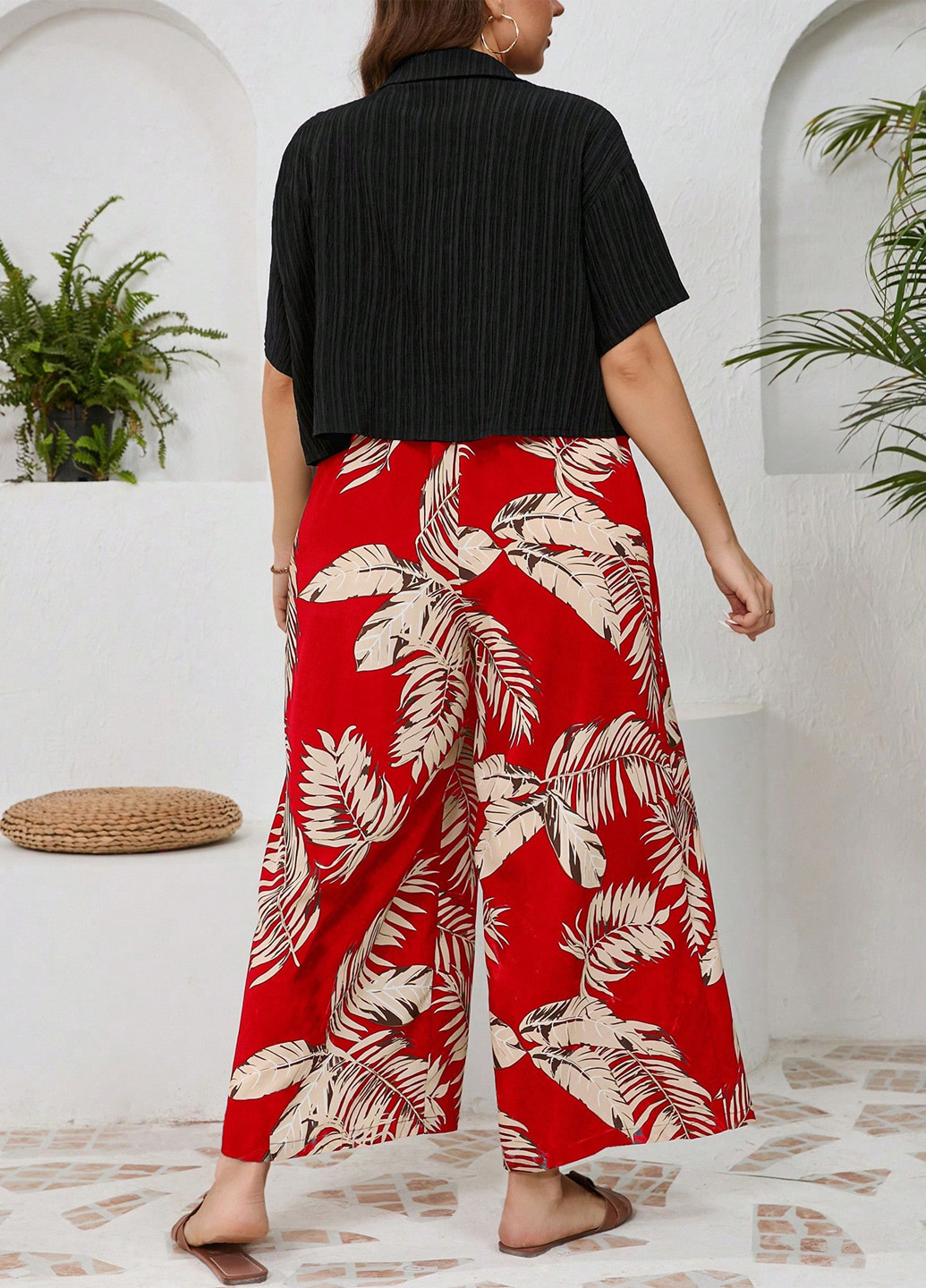 Червоний літній комплект (сукня, жакет) SHEIN