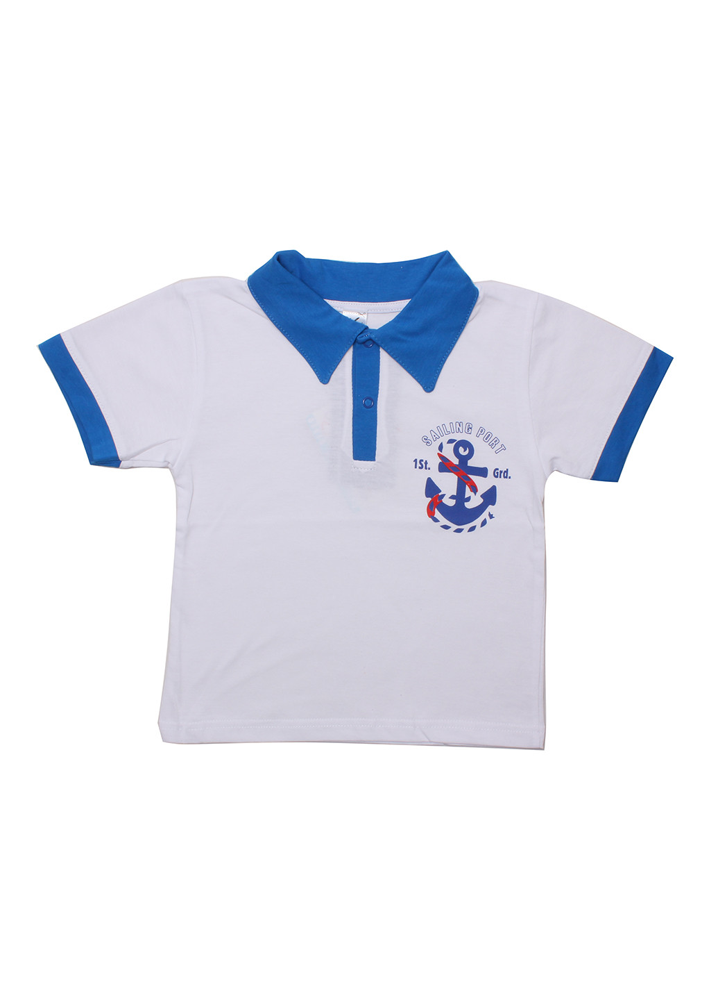 Белая детская футболка-поло для мальчика Валери-Текс с рисунком