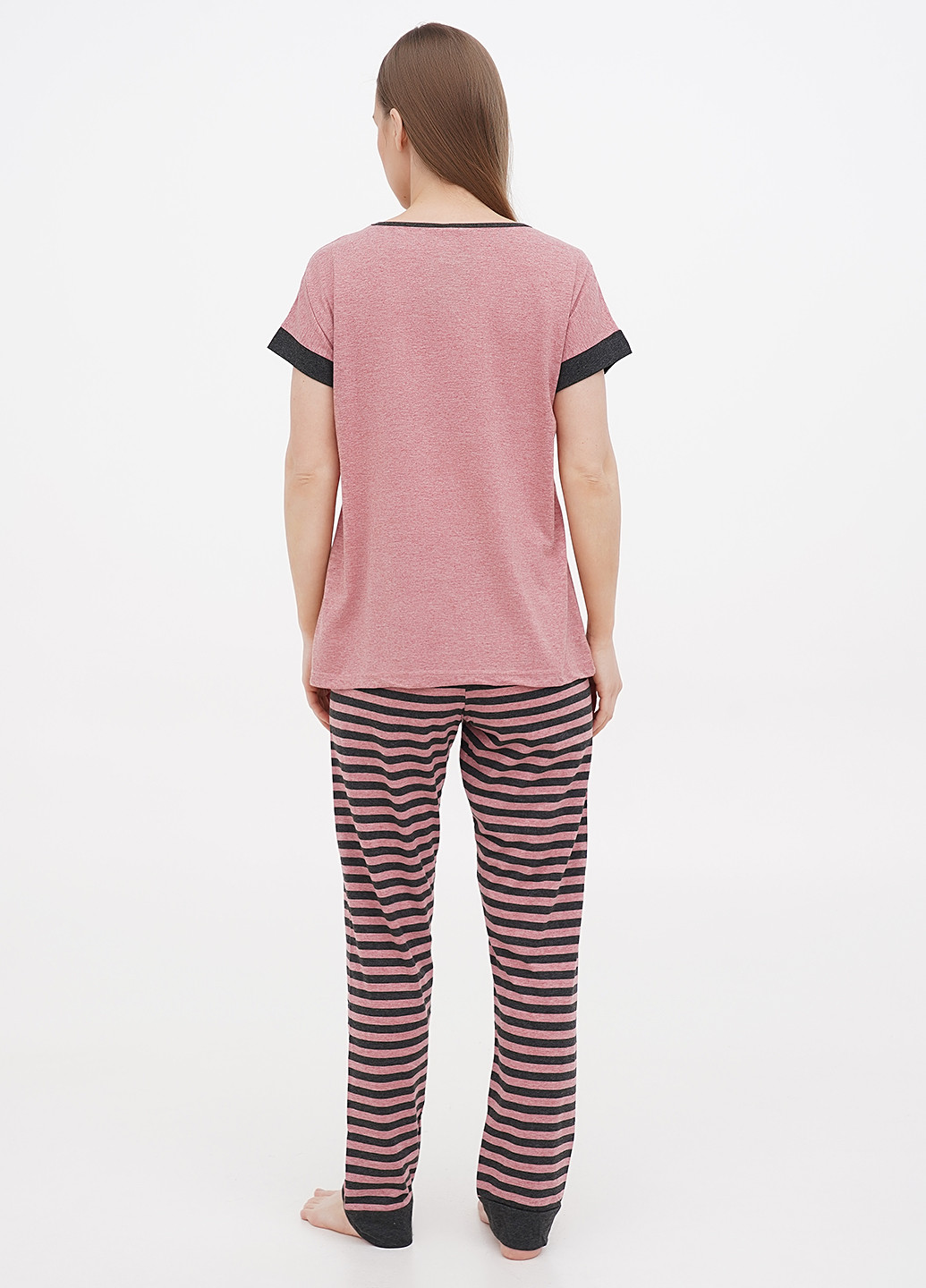 Темно-розовая всесезон пижама (футболка, брюки) футболка + брюки Sexen
