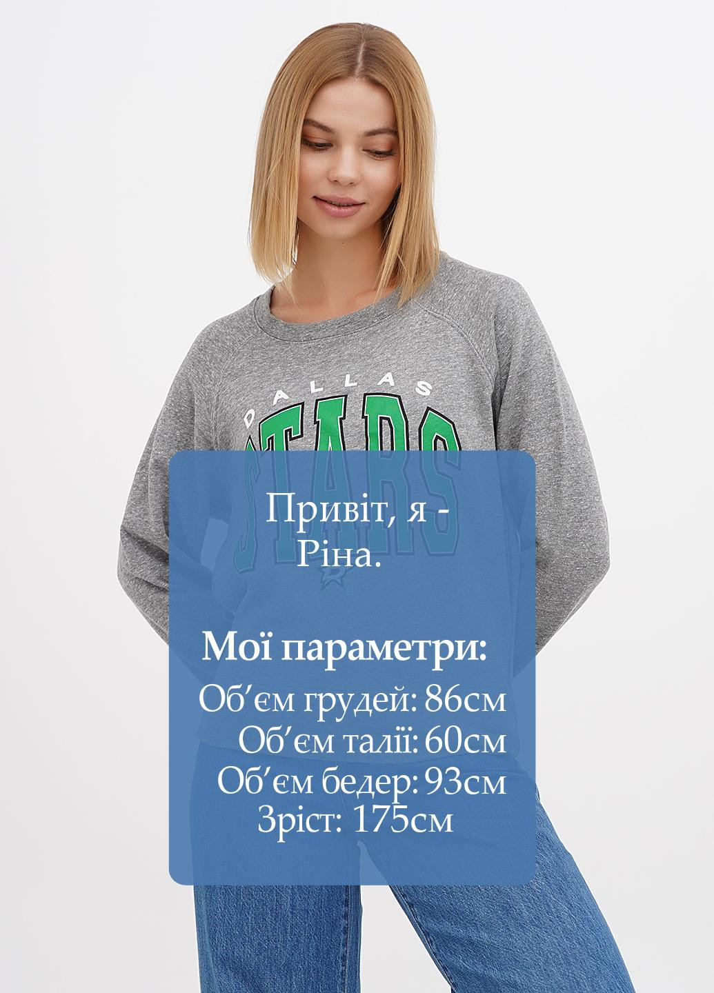 Сірий світшот Concepts Sport напис без декору (308588594)